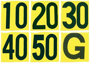 Markwort Football Sideline Markers - Black on Yellow - 11 Pc Set